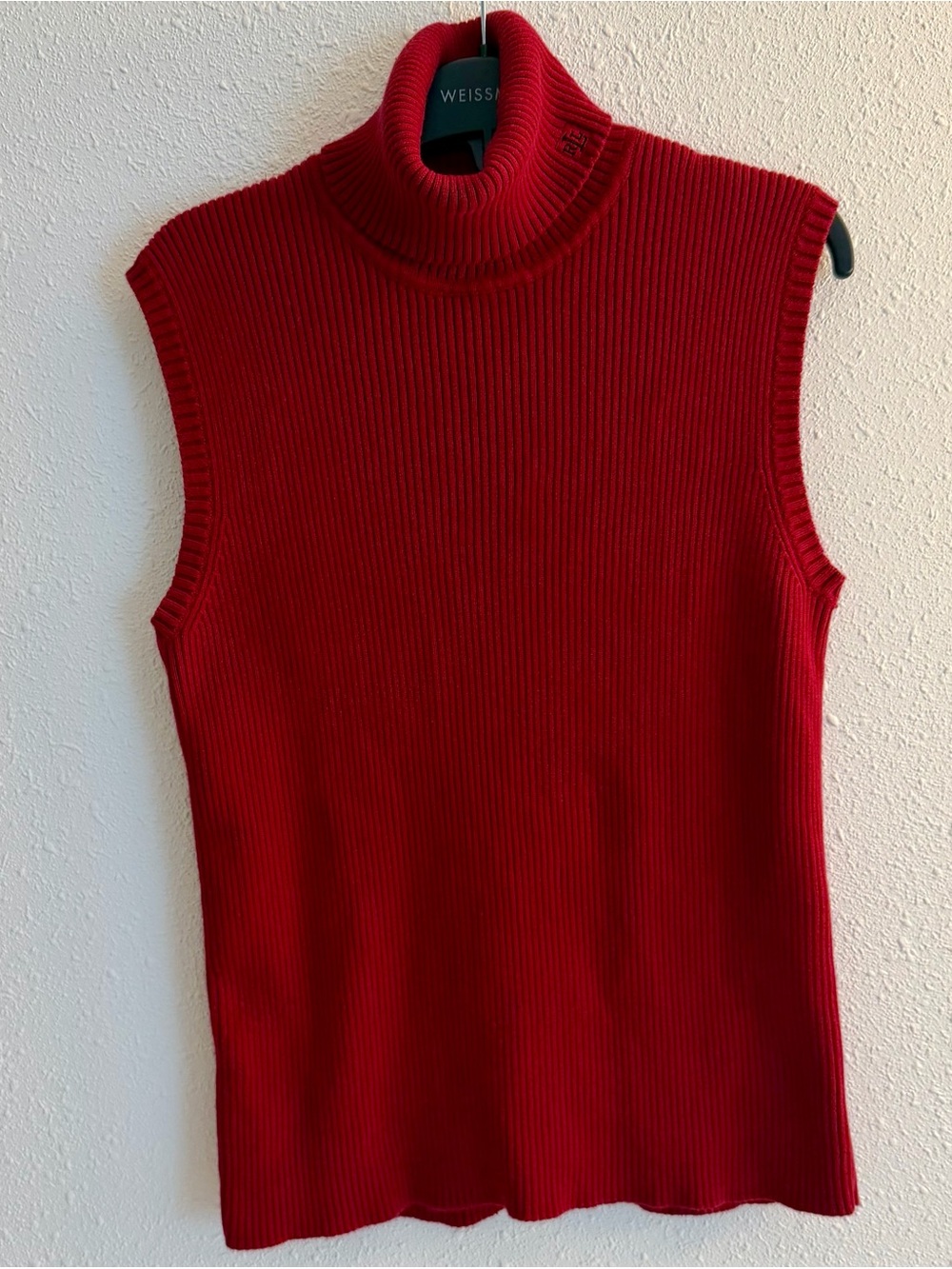 Vintage ~ Lauren Ralph Lauren Bright Red Ribbed Cotton turtleneck Sweater
